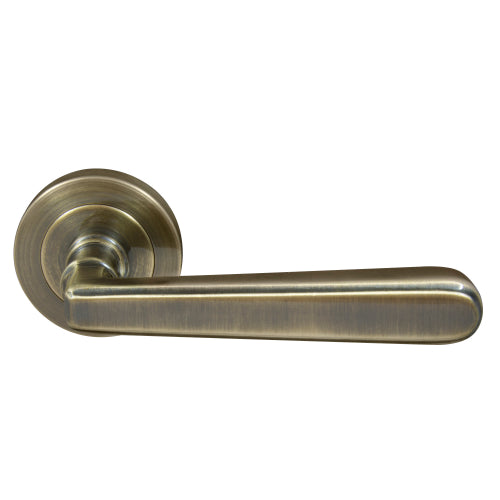 Villa 52mm Round Rose Lever Set in Brushed Bronze