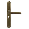 Villa Oval Backplate Std Keyhole in Brushed Bronze