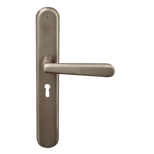 Villa Oval Backplate Std Keyhole in Natural Bronze