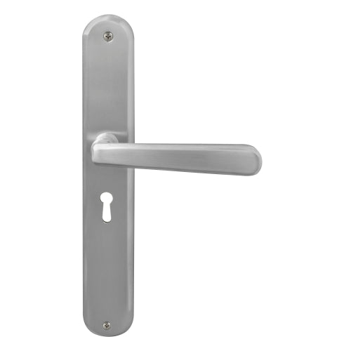 Villa Oval Backplate Std Keyhole in Satin Chrome