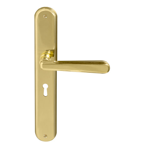 Villa Oval Backplate Std Keyhole in Polished Brass Unlacquered