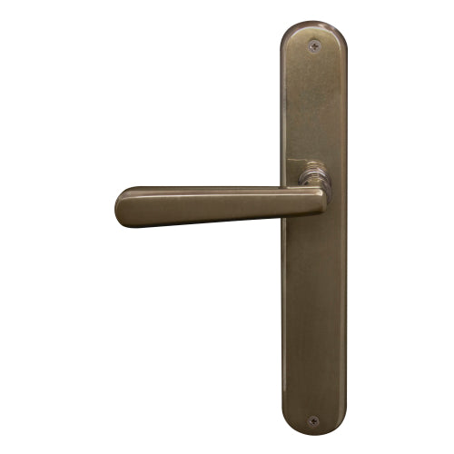 Villa Oval Backplate Dummy Lever - LH in Antique Bronze