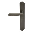 Villa Oval Backplate Dummy Lever - LH in Dark Roman Brass