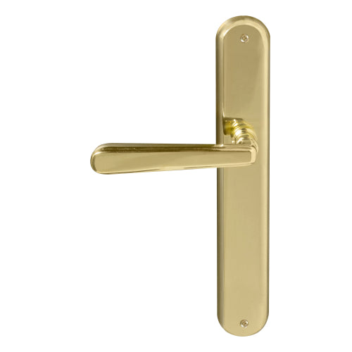 Villa Oval Backplate Dummy Lever - LH in Polished Brass