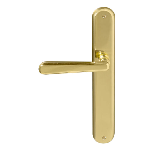 Villa Oval Backplate Dummy Lever - LH in Polished Brass Unlacquered