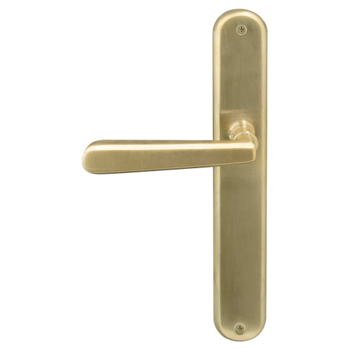 Villa Oval Backplate Dummy Lever - LH in Satin Brass Unlaquered