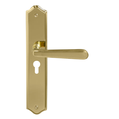 Villa Traditional Backplate E48 Keyhole in Polished Brass Unlacquered