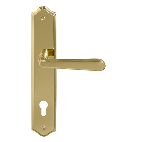 Villa Traditional Backplate E85 Keyhole in Polished Brass Unlacquered