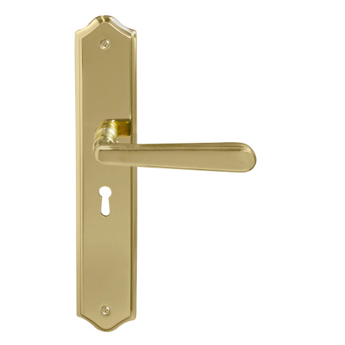 Villa Traditional Backplate Std Keyhole in Polished Brass