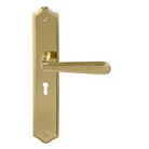 Villa Traditional Backplate Std Keyhole in Polished Brass Unlacquered