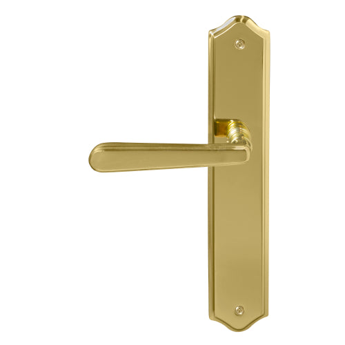 Villa Traditional Backplate Dummy Lever - LH in Polished Brass Unlacquered