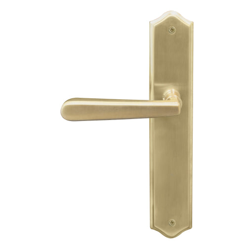Villa Traditional Backplate Dummy Lever - LH in Satin Brass Unlaquered