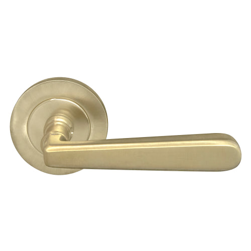 Villa 64mm Large Rose Lever Set in Satin Brass Unlaquered