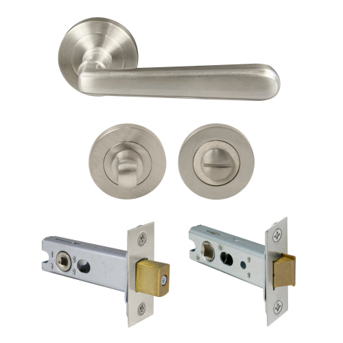 Villa Round Rose Privacy Set in Brushed Nickel