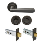Villa Round Rose Privacy Set in Dark Roman Brass