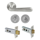 Villa Round Rose Privacy Set in Satin Chrome