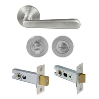 Villa Round Rose Privacy Set in Satin Chrome