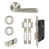 Villa Round Rose Entrance Set - E85 in Brushed Nickel