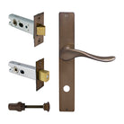 Haven Square Backplate Privacy Set in Antique Bronze