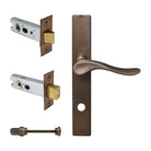 Haven Square Backplate Privacy Set in Matt Antique Bronze