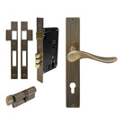 Haven Square Backplate Entrance Set - E85 in Brushed Bronze