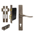 Haven Square Backplate Entrance Set - E85 in Natural Bronze