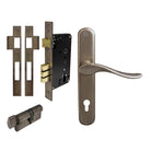 Haven Oval Backplate Entrance Set - E85 in Natural Bronze