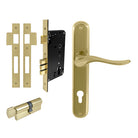 Haven Oval Backplate Entrance Set - E85 in Polished Brass