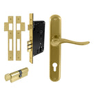 Haven Oval Backplate Entrance Set - E85 in Polished Brass Unlacquered