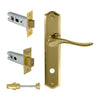 Haven Traditional Backplate Privacy Set in Polished Brass Unlacquered