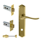Haven Traditional Backplate Privacy Set in Polished Brass Unlacquered