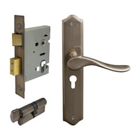Haven Traditional Backplate Entrance Set - E48 in Natural Bronze