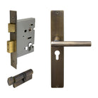 Charleston Square Backplate Entrance Set - E48 in Oil Rubbed Bronze