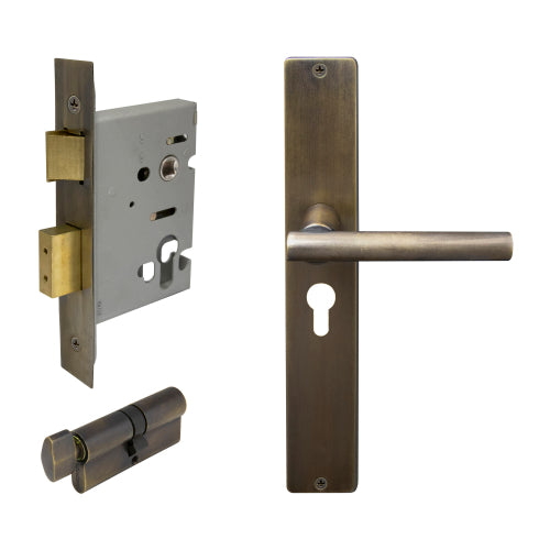 Charleston Square Backplate Entrance Set - E48 in Oil Rubbed Bronze