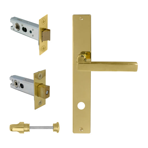 Federal Square Backplate Privacy Set in Polished Brass Unlacquered