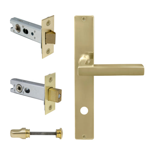 Federal Square Backplate Privacy Set in Satin Brass Unlaquered