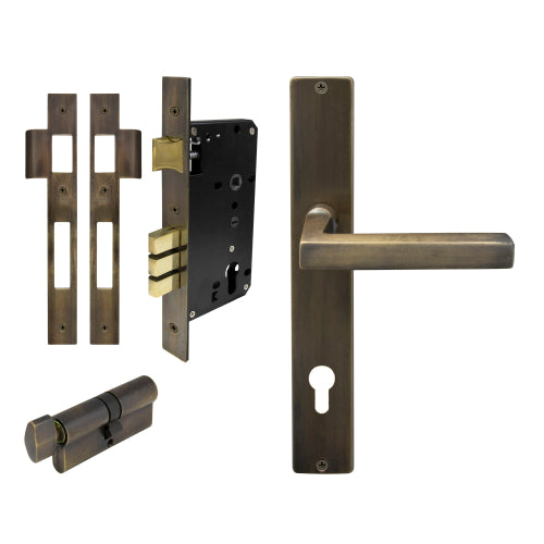 Federal Square Backplate Entrance Set - E85 in Oil Rubbed Bronze