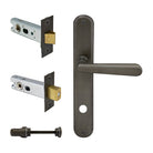 Villa Oval Backplate Privacy Set in Dark Roman Brass