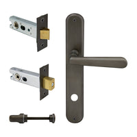 Villa Oval Backplate Privacy Set in Dark Roman Brass