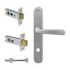 Villa Oval Backplate Privacy Set in Satin Chrome
