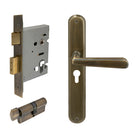 Villa Oval Backplate Entrance Set - E48 in Brushed Bronze