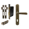 Villa Oval Backplate Entrance Set - E85 in Brushed Bronze