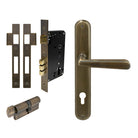 Villa Oval Backplate Entrance Set - E85 in Brushed Bronze