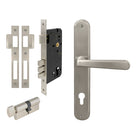 Villa Oval Backplate Entrance Set - E85 in Brushed Nickel