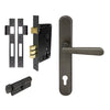 Villa Oval Backplate Entrance Set - E85 in Dark Roman Brass