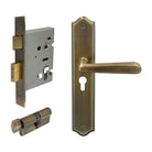 Villa Traditional Backplate Entrance Set - E48 in Brushed Bronze