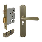 Villa Traditional Backplate Entrance Set - E48 in Roman Brass