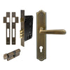 Villa Traditional Backplate Entrance Set - E85 in Brushed Bronze