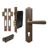 Villa Traditional Backplate Entrance Set - E85 in Matt Antique Bronze