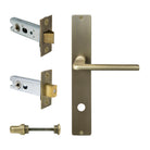 Chalet Square Backplate Privacy Set in Roman Brass